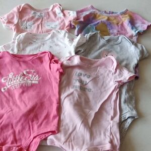 Baby Girl Onesie Lot Of 6 Size 12 Months